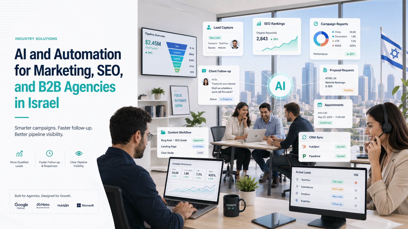 AI ואוטומציה לסוכנויות שיווק, SEO ו-B2B בישראל